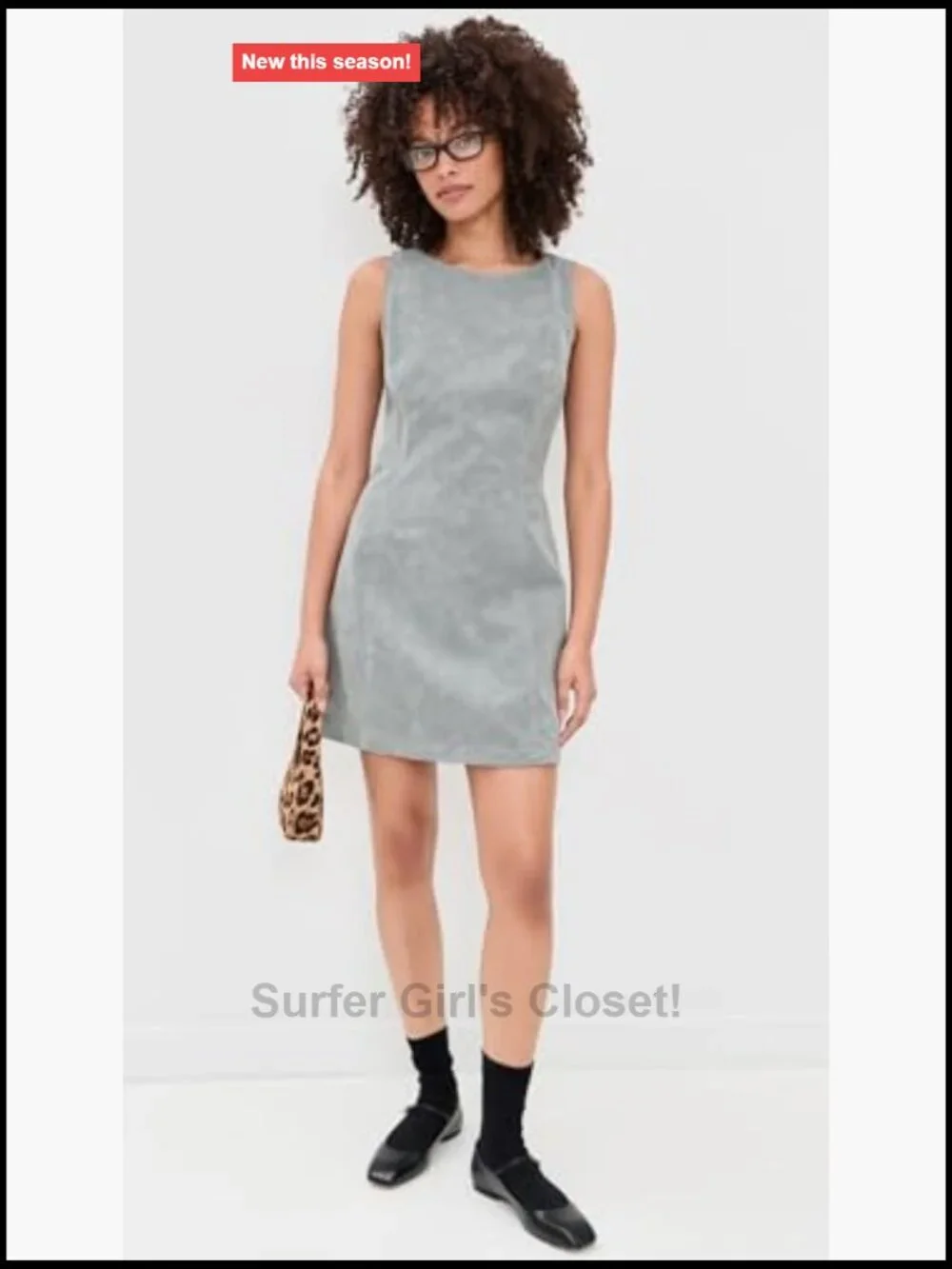 Free People Atlas Faux Suede Shift Mini Dress Sleeveless